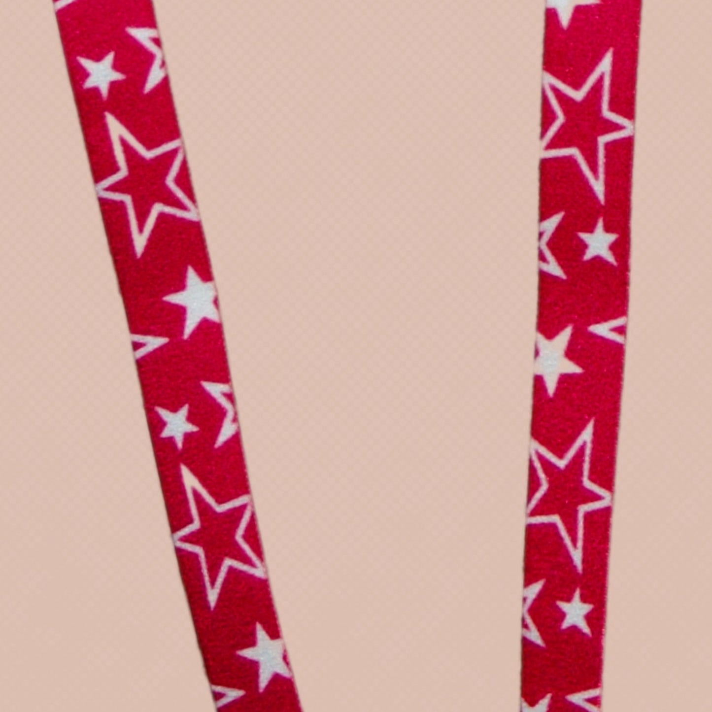 Twinkle Her-Rah Straps - Hot Pink straps with a mix of solid white and outlined stars in varied sizes, featuring white coated hardware.