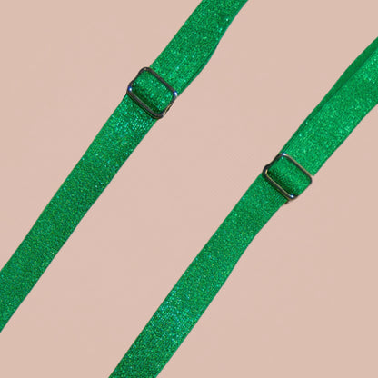 Set of Metallic interchangeable her-rah Straps in Emerald Green.
